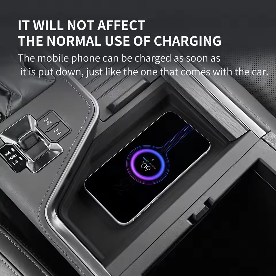 Left Drive for Lexus GX 550 H 2025 2025 Anti-slip Wireless Charging Pad Phone Protective Mat Car Interior Accessories Black
