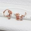 Exquisite Russian 585 Purple Gold Smart Zircon Earrings Fashionable Rose Gold Plated Niche Ins Bow Earrings