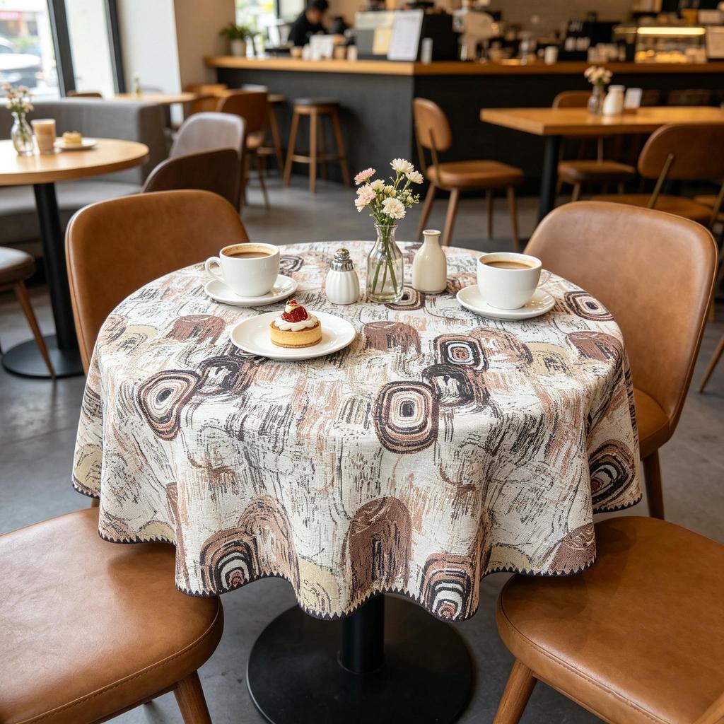 Kitchen Dining Table Protection Thickened Cotton Fabric Round Table Cloth