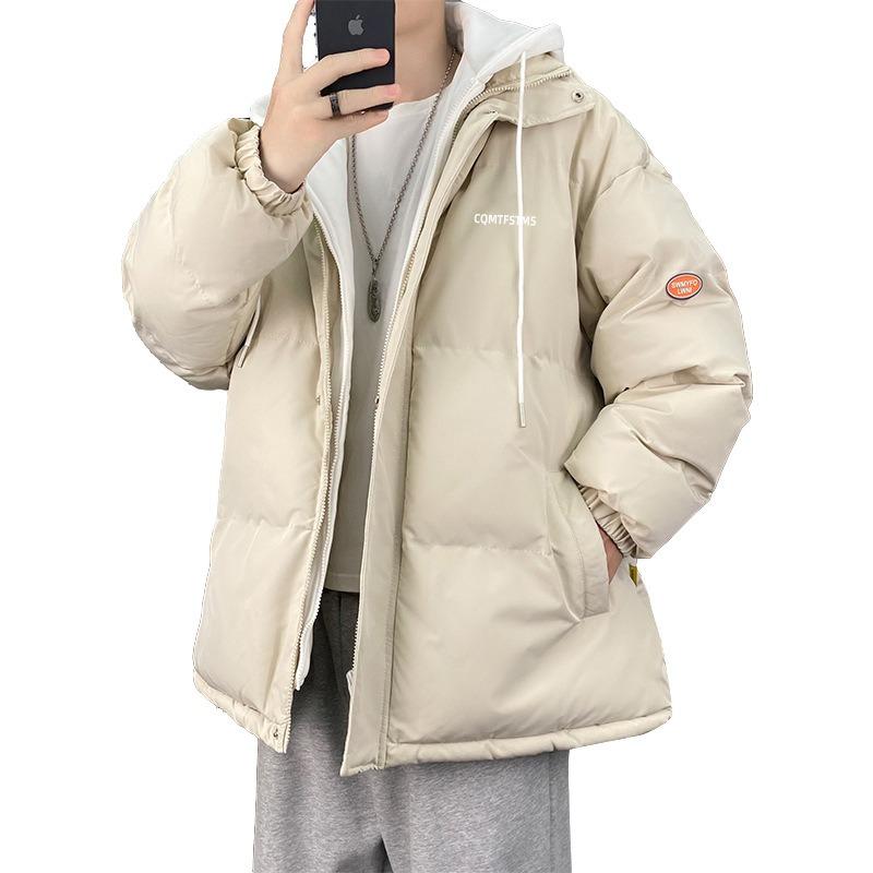 Winter-Steppjacke verdickt gefälschte zweiteilige Steppjacke Herren trendige Kapuzen-Loose-Paar-Steppjacke Brotjacke