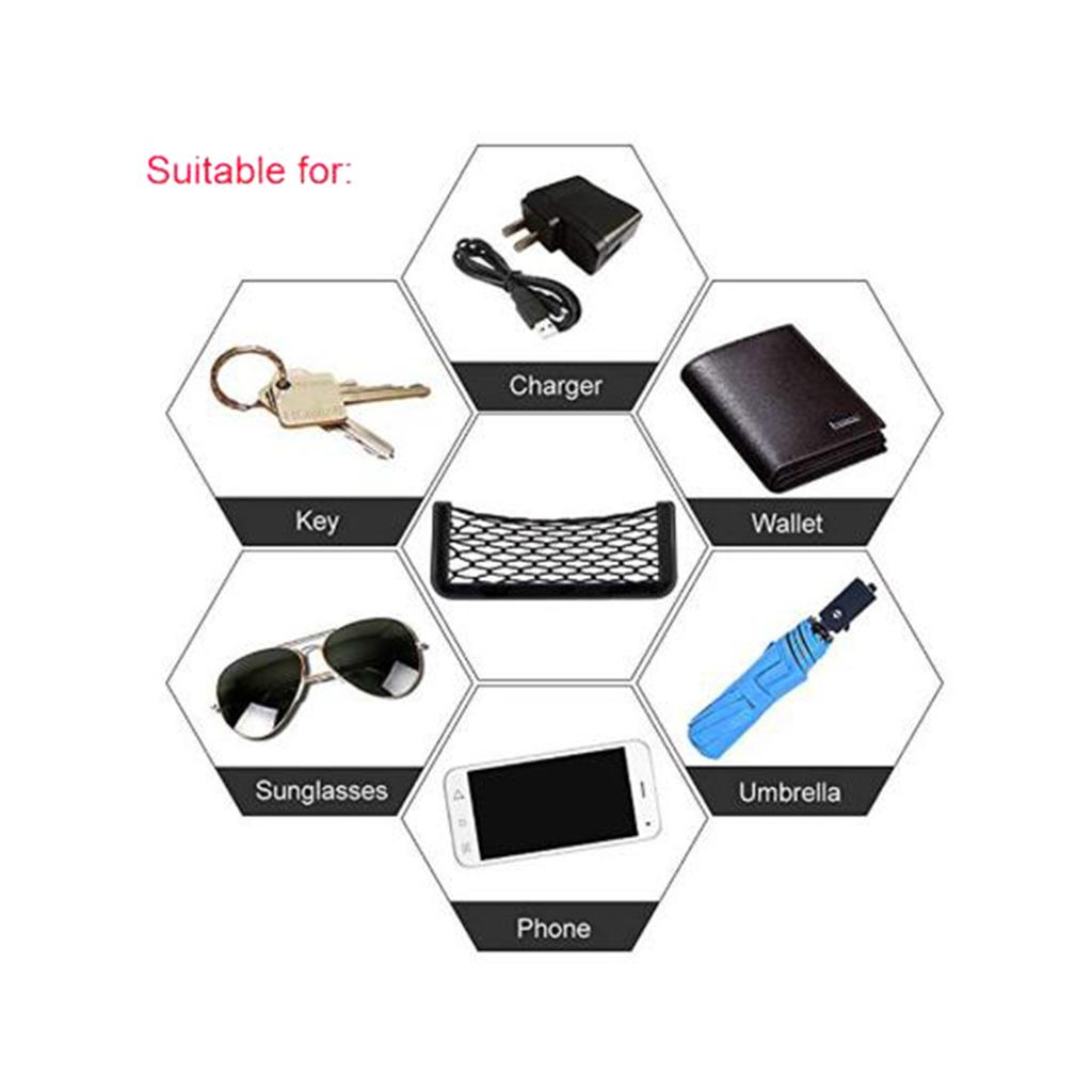 Car Net   Storage Bag Seat Side Back Storage Net Bag Phone Holder     1pcs