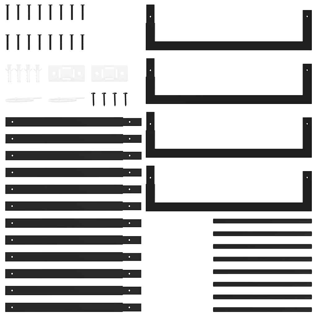 Firewood Rack Matte Black 50 x 28 x 132 cm Steel