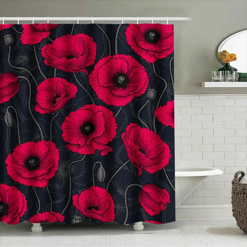 Colorful Watercolor Shower Curtain Pink Yellow Orange Bath Decoration 3D Printed Waterproof Fabric For Bathroom Decorations 72X7