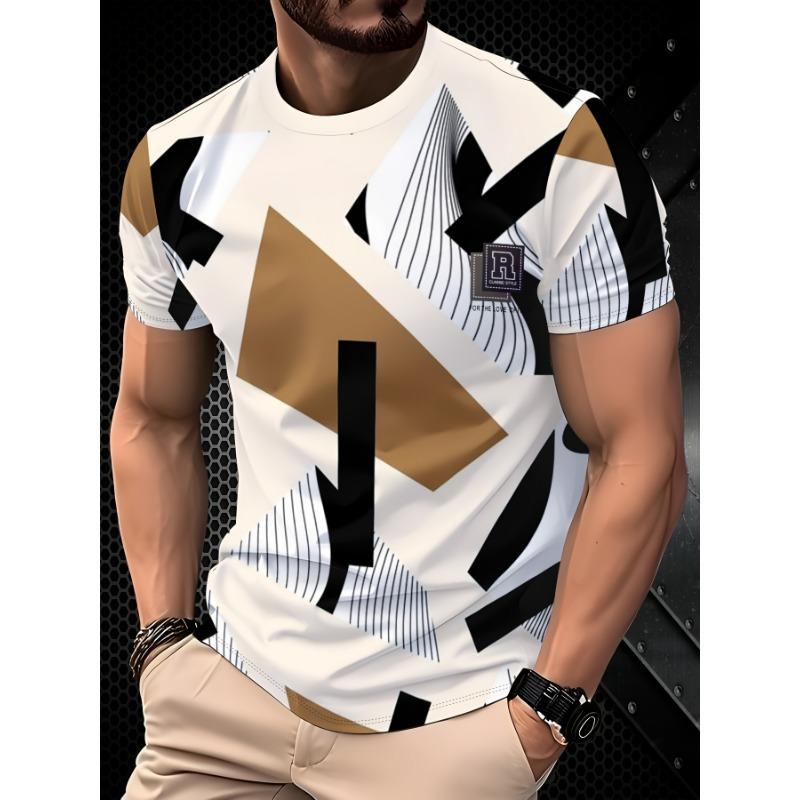 Men s Fashion 3D Printed Men s T-Shirt Round Neck Short Sleeve S