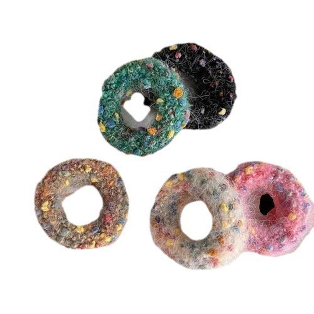 Colored Dot Soft Velvet Headband High Elastic Hair Scrunchie  Women Girl Hair Accessory