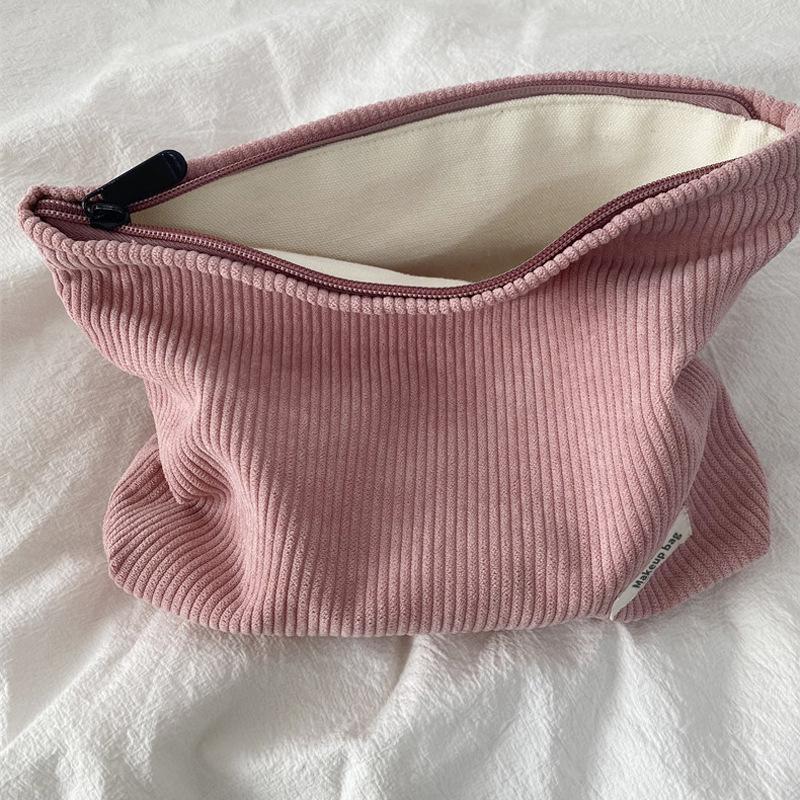 Women's Large Capacity Corduroy Travel Makeup Bag & Convenient Clutch