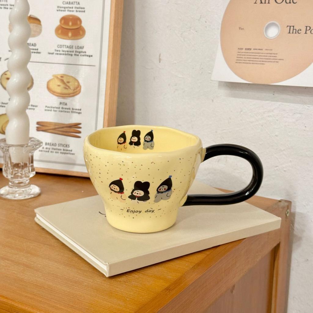 ins wind mug design sense high value cute water cup ceramic cup couple home office coffee cup