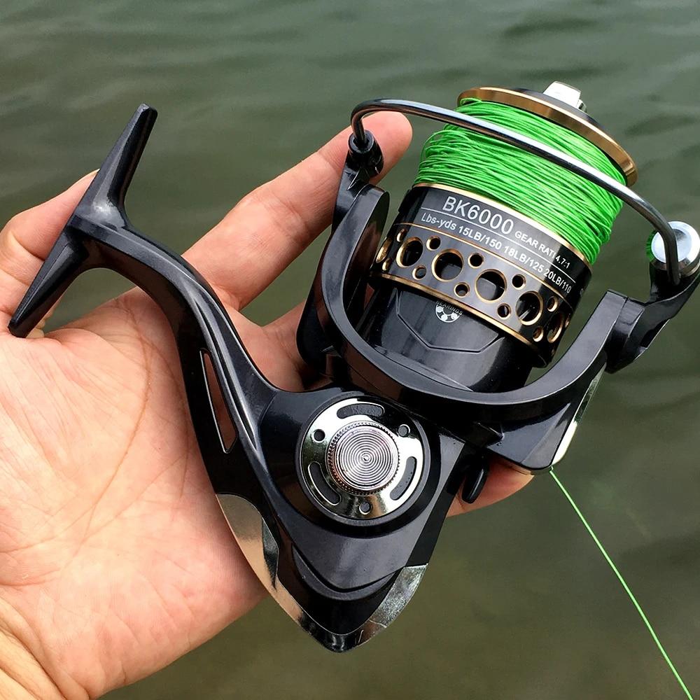 Fishing Spinning Reel Metal Spool 5.2:1 Ball Bearings Carp Fishing Reel BK2000-7000 Metal Line Cup Sea Tackle