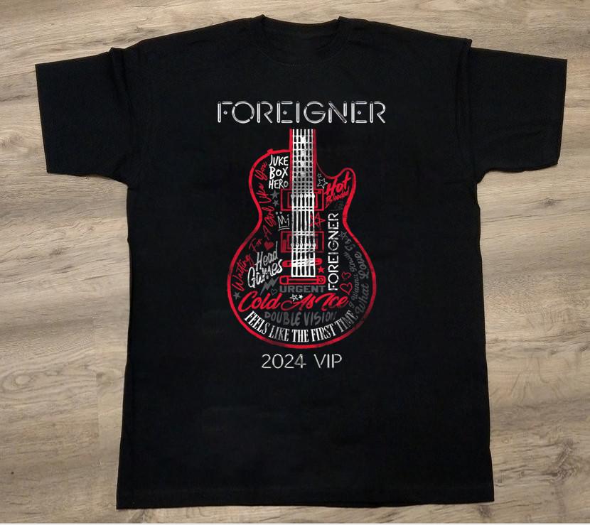 РЕДКИЙ Футболка из черного хлопка группы Foreigner Все размеры S-5XL HD120 Унисекс Футболка S