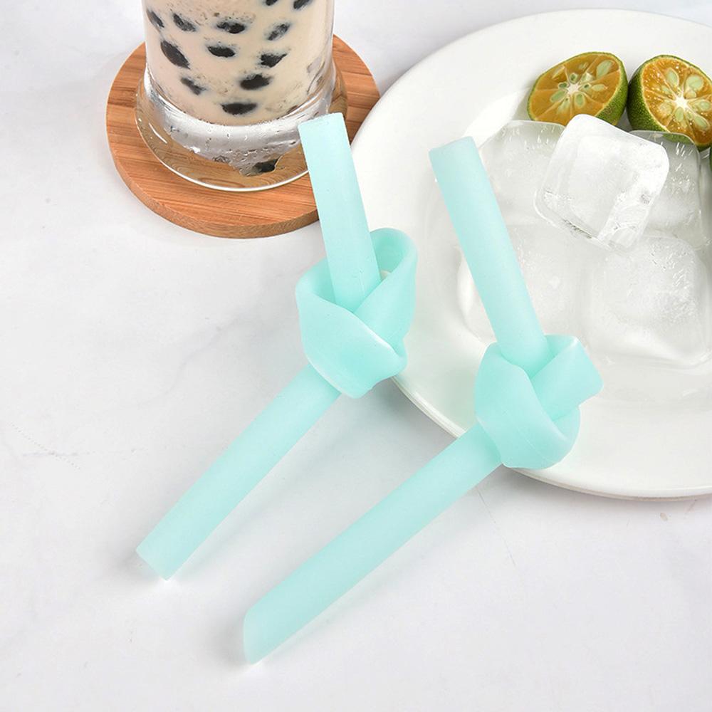 Silicone Tea Milkshake With Cleaning Brush Drinking Straws Tableware Party Supplies Bar Tool