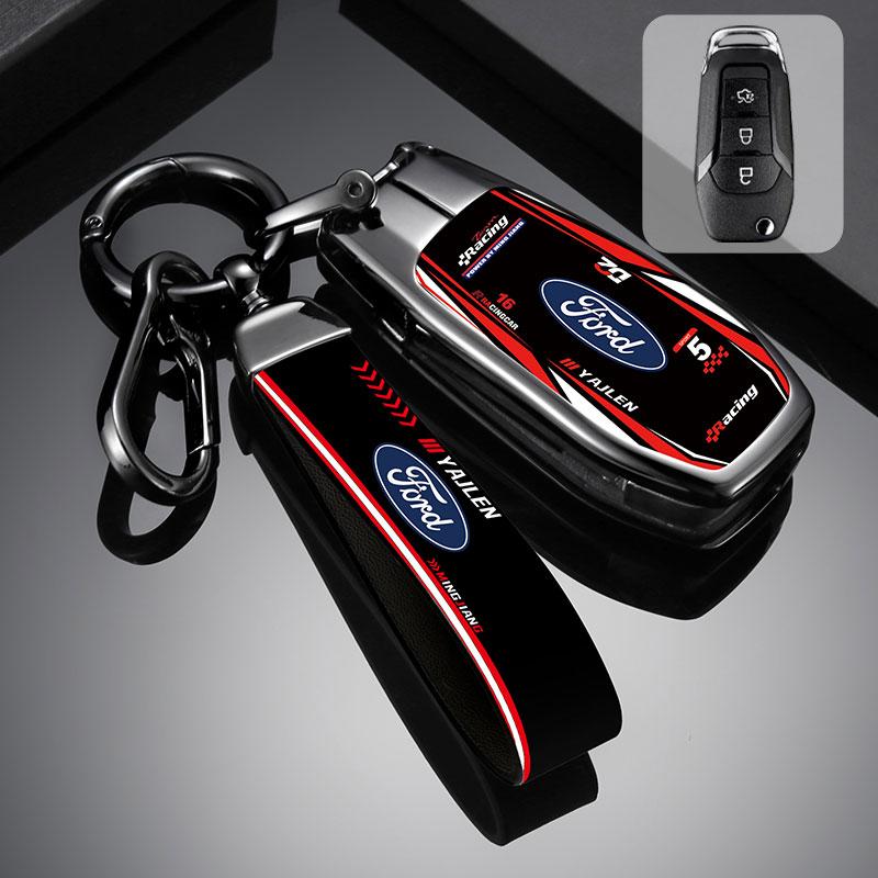 For Ford Figo 2017 Mondeo 5 Ecosport Fiesta Mk8 Everest Ranger Fusion Kuga Escort F150 Car Racing Style Design Key Case Cover