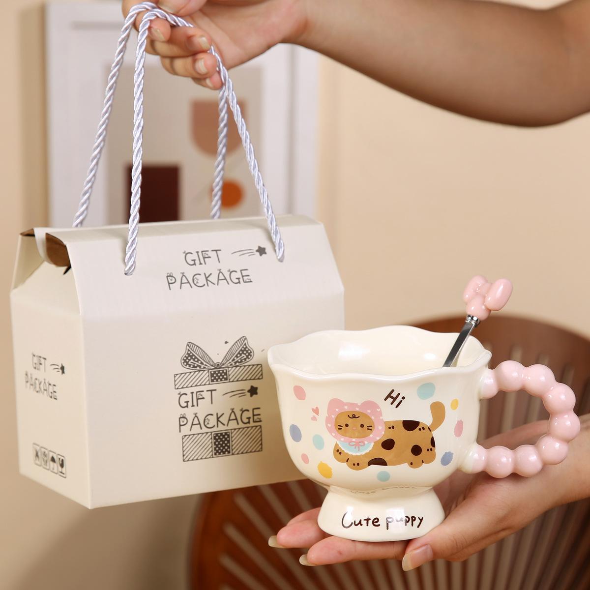 

Кружка керамическая Fenggaowei, подарок на день рождения для девушки, сувенирная чашка, для пары, для дома, для завтрака, чашка для воды 375ml