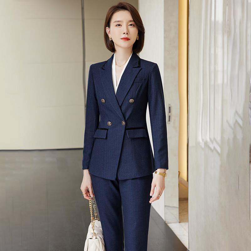 

Trollman Women s Autumn/Winter Striped Business Suit Set Consult for Size