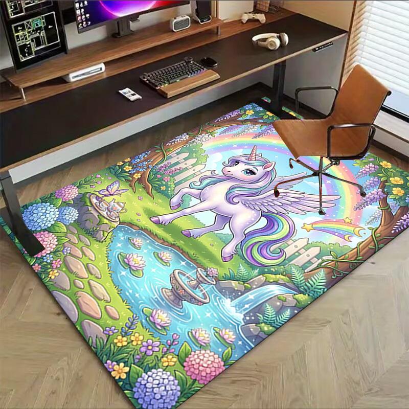 1PC Unicorn Fantasy Extra Large Non-Slip Floor carpet, Office, family, bedroom, Studio - Large Area RugJ0363