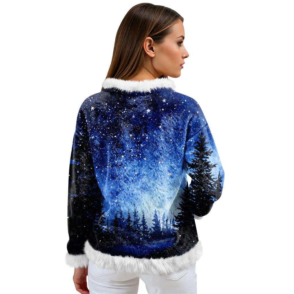 Dam Casual Fleece Sweatshirt Långärmad Rund Hals Casual Bekväm Lös Passform Lättviktig Dam Flanell Sweatshirt
