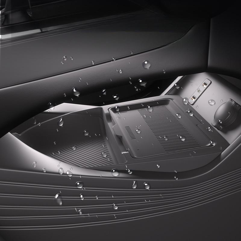 For BYD Yuan Plus 2024 Car Central Control Lower Storage Box Silicone Under Armrest Box Organizer Tray Modification Accessories