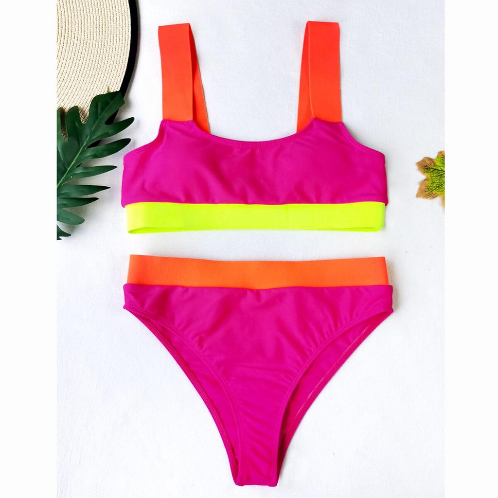 Frauen Badeanzug Weibliche Patchwork Bademode Hohe Taille Bikini Sexy Bikini Set Push Up Schwimmen Anzüge Biquini Badeanzug