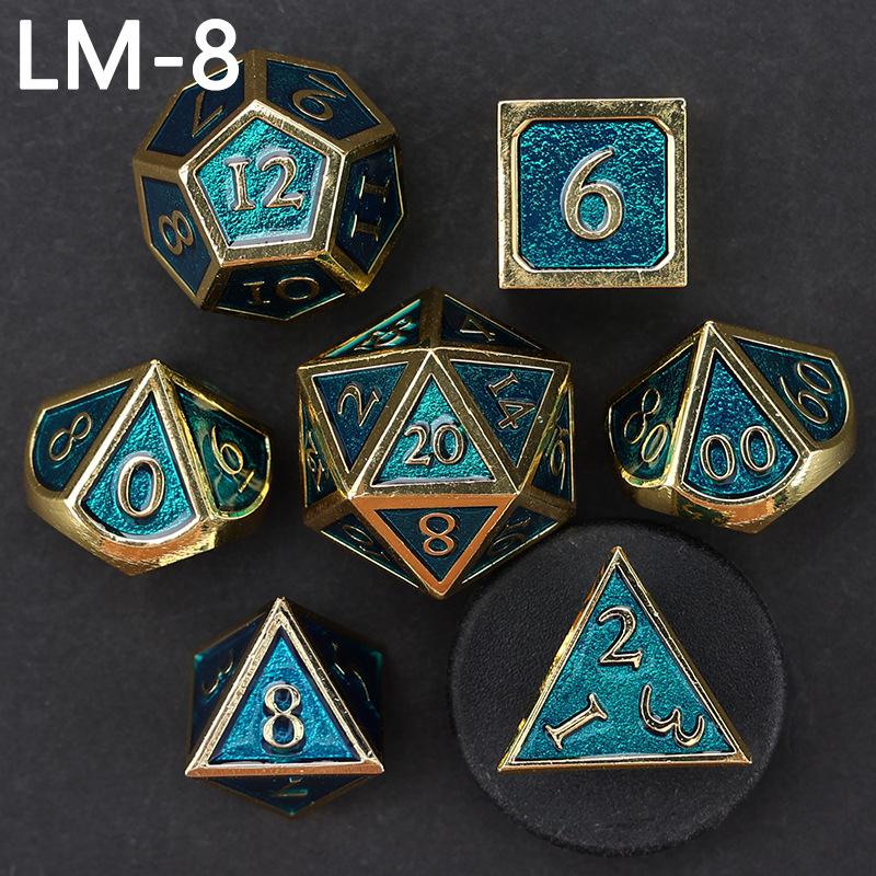7 Pieces Metal Dices Set DND Polyhedral Solid D&D Dice Set, Used for Role-Playing Games Dungeon and Dragon Dice Games