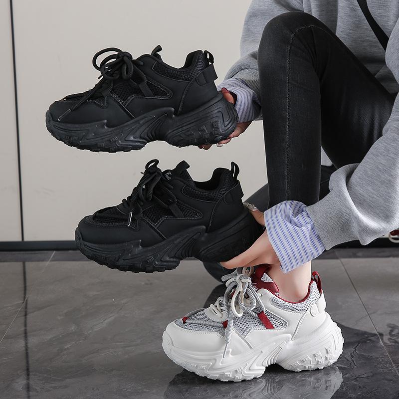 Ins Korean Version of the New Dad Shoes Girl 2025 Autumn Student Sports Running Casual Thick Sole Height Increase FB9912