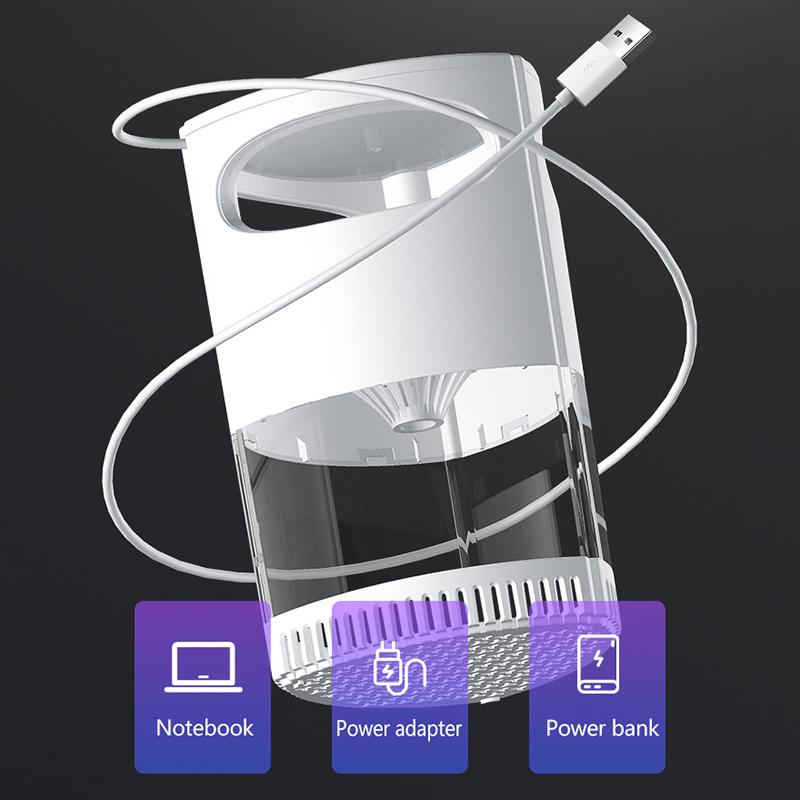 Lámpara Asesina de Mosquitos UV Silenciosa Fotocatalizador Matamoscas 1 Pieza Carga USB Fácil de Limpiar para Uso en Hogar Hotel Dormitorio