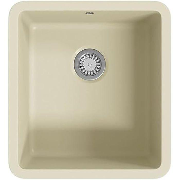 Évier de Cuisine - VIDAXL - Lavabo Réversible Encastré - Granit Beige - 1 Bac - 420x460mm