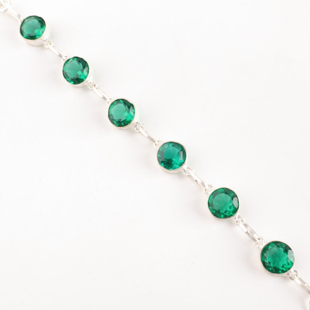 Chrome Diopside Gemstone 925 Sterling Silver Jewelry Handmade Women's Bracelet RB-14-1