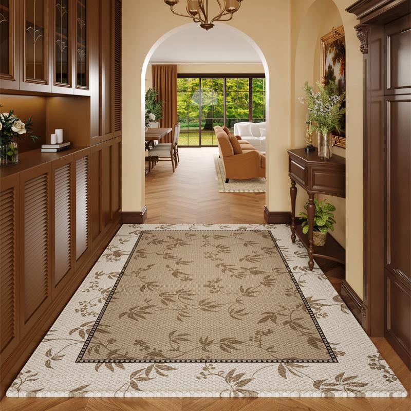 Premium entry door location can be cut at the door, entry carpet non-slip foot mat, household living room door mat retro leave-in