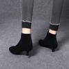 Pointed Stiletto Short Boots Autumn and Winter New Simple Temperament Sheepskin Rear Zipper Ankle Boots Fashion Boots