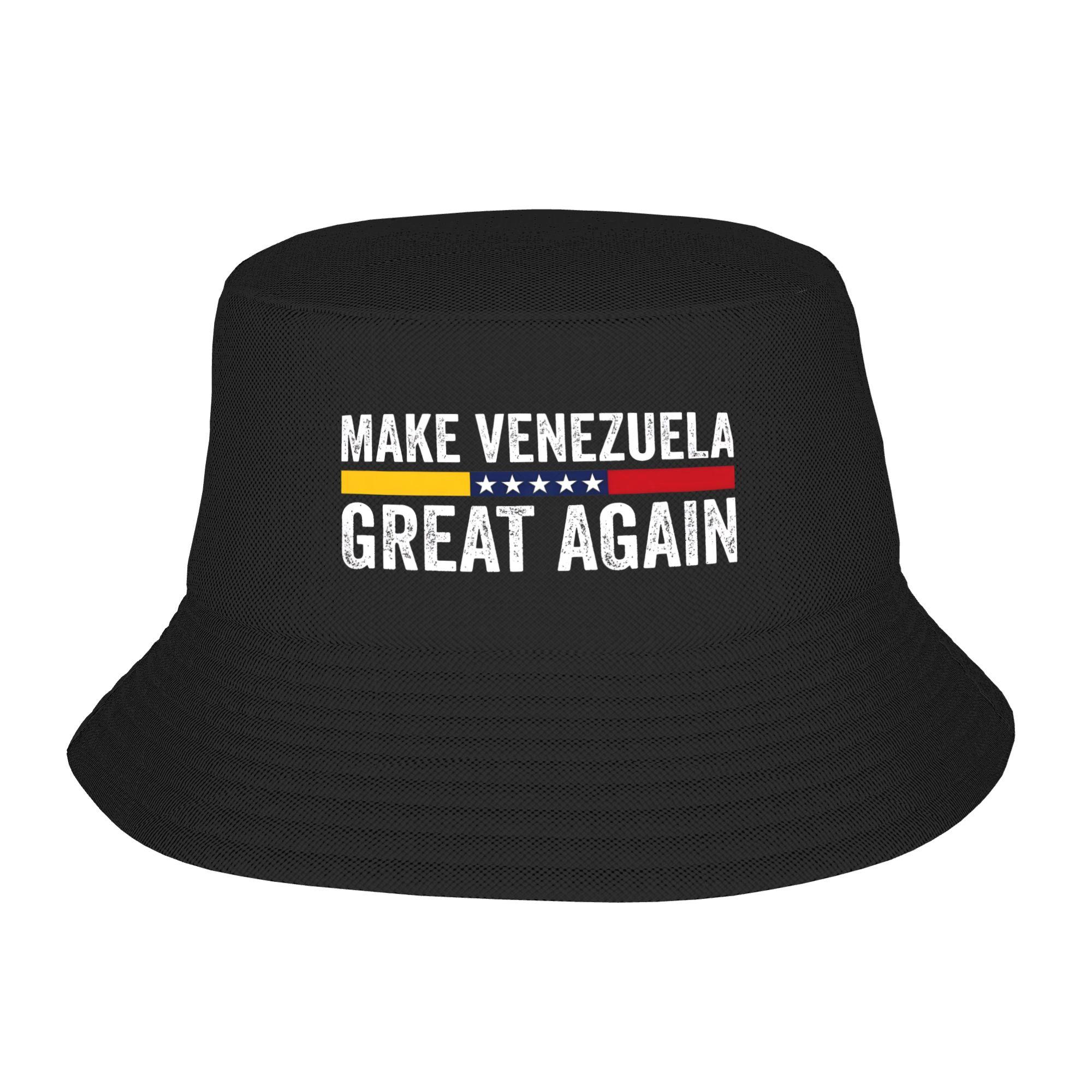 Street Venezuela Flag Bucket Hats Unisex Foldable Hiking  Fishing Hat Bob Hat One Size