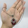 Dark Gothic Time Gem Bat Pendant Necklace - Unisex Halloween Jewelry