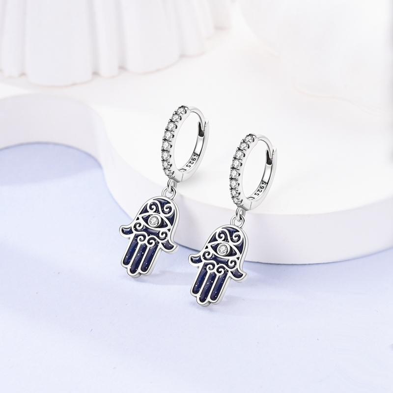 Boucles d'oreilles Attrape-rêves Filet Œil du Diable Souhaits Magnifiques en Argent Sterling 925 Neutre Adaptées aux Fêtes de Fiançailles Bijoux Exquis