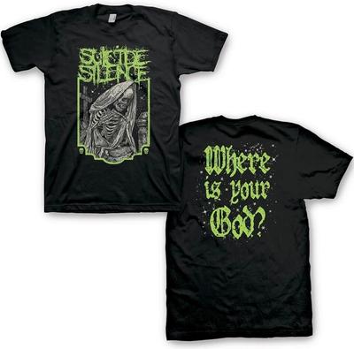 Suicide Silence Dov'è il tuo Dio Davanti e Dietro Nero Tutte le Taglie T-Shirt OM219
