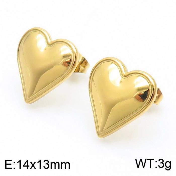 18K Gold Plated Stainless Steel Double Heart Earrings Luxury Hypoallergenic Smooth Love Drop Earrings Women