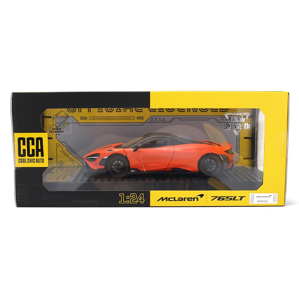CCA MSZ 1: 24 McLaren 765LT alloy car die-casting model dynamic sound and light toy series collection gift