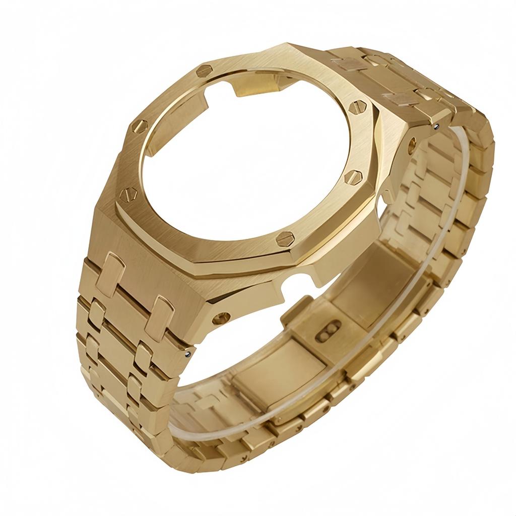 GMA-S2100 Mod-Kit für Casio G-SHOCK GMA S2100 Damen Edelstahl Metallgehäuse Gummi-Uhrenarmband Modifizierte Uhrenarmband-Zubehörteile