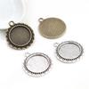 10pcs 20mm Inner Size Antique Silver Plated And Bronze Colors Pattern Style Cabochon Base Setting Charms Pendant