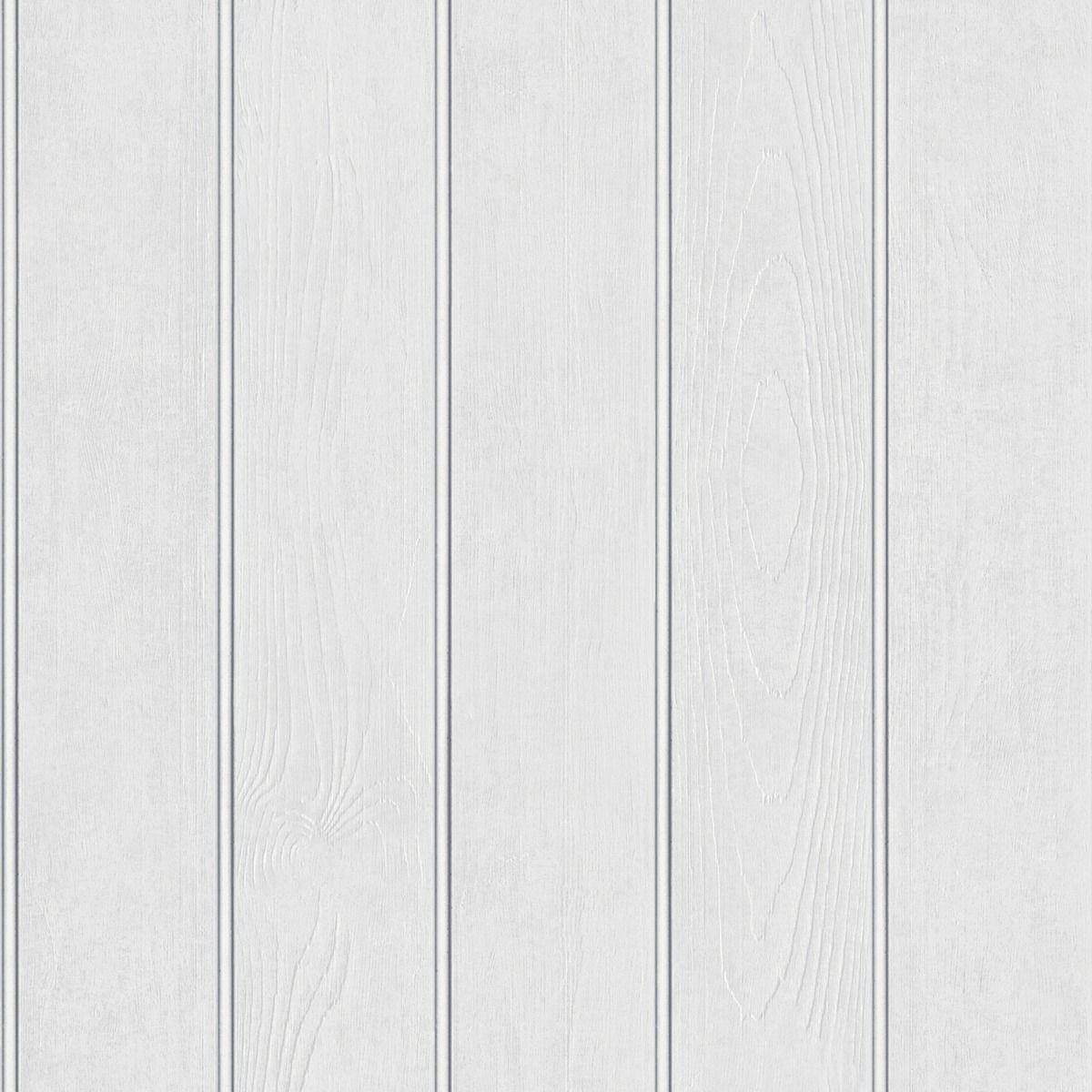 Belgravia Perlenholzpaneel Tapete 10m x 53cm weiß