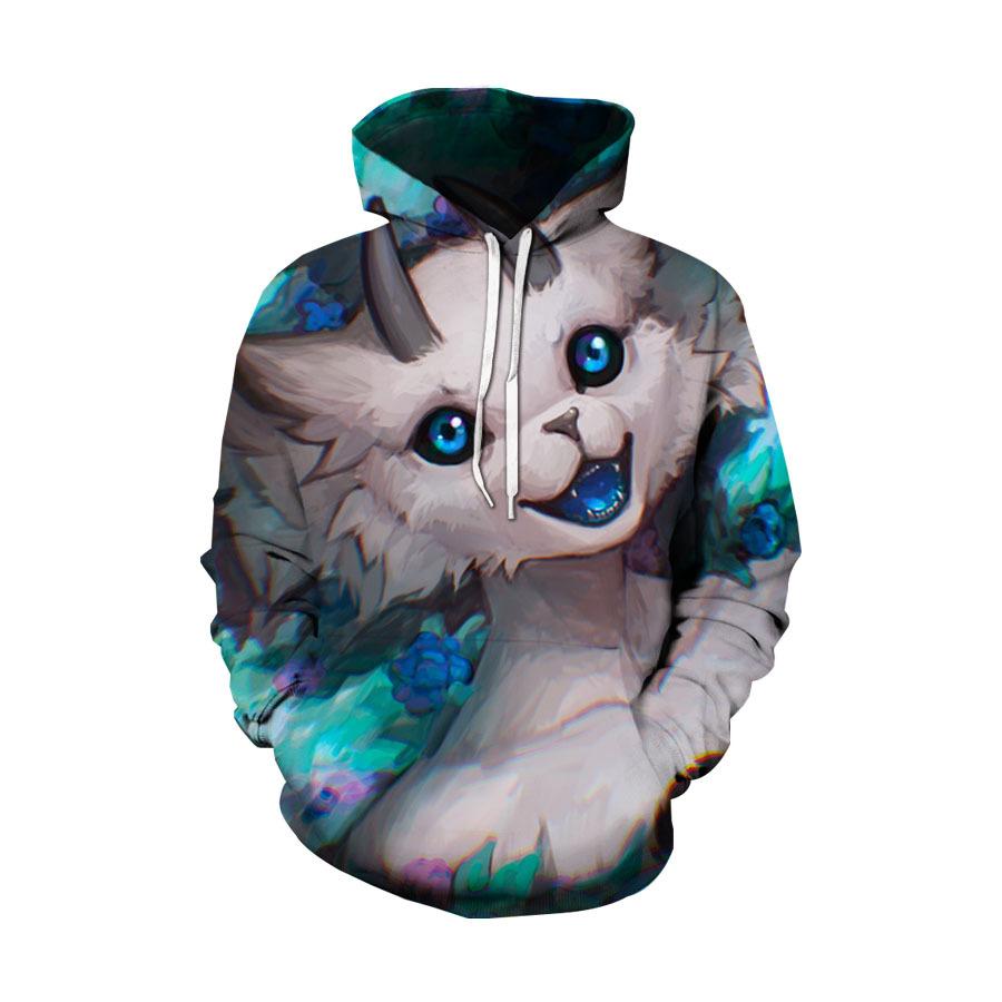 

Толстовка для пар с животным узором, пуловер с капюшоном, женские и мужские свободные карманные повседневные толстовки с лисой и 3D цифровой печатью