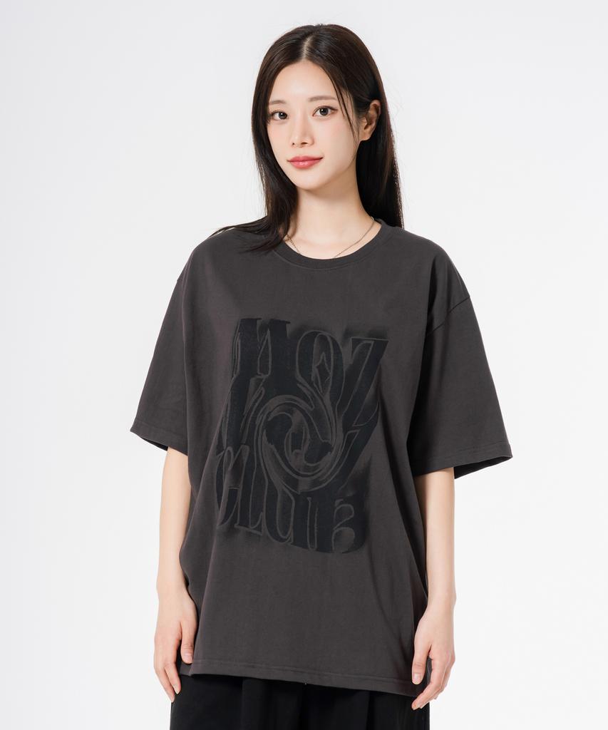 MOZMOZ Chaos Oversized Short Sleeve T-Shirt Charcoal