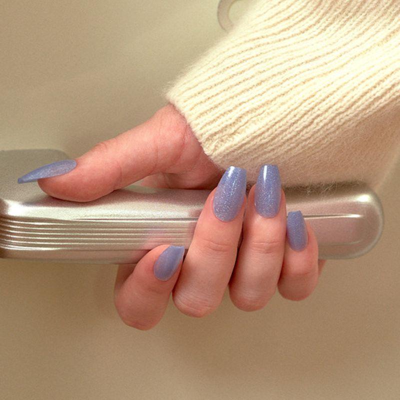 Reusable Nail Tips Blue Lemonade (Coffin)