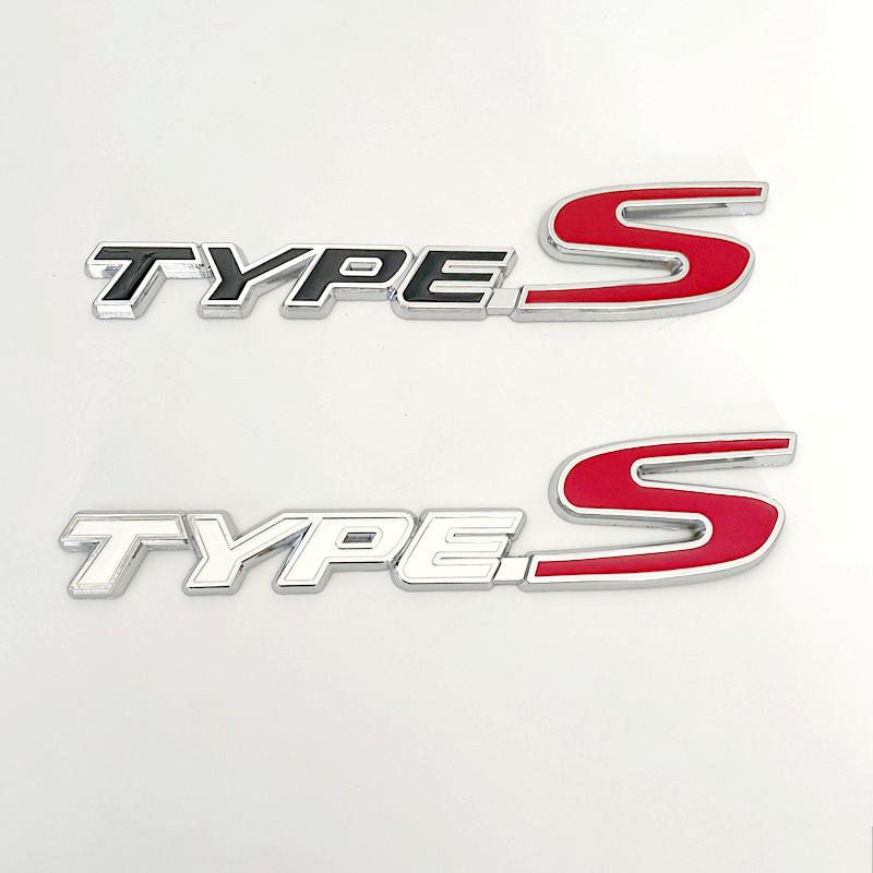 3D Metal Types Type S Logo Letters Car Trunk Badge Decal For Honda Fit City Civic Accord Type S Emblem Sticker Accessories