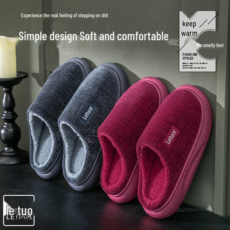 2025 Winter Furry Cotton Slippers for Women & Men – Indoor Non-Slip, Thick Sole, Warm Comfort Shoes