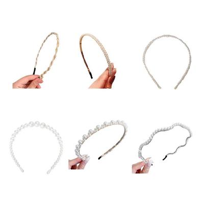 Sparkling Korean Styles Headbands With Faux Pearls And Rhinestones Comfortable For Cosplay Photoshoots