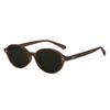 Koreanische Retro-Sonnenbrille mit ovalem Rahmen und Leopardenmuster - Formt kleine Gesichter, Modischer High-End-Streetstyle für Damen