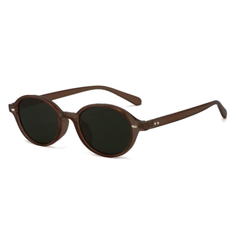 Koreanische Retro-Sonnenbrille mit ovalem Rahmen und Leopardenmuster - Formt kleine Gesichter, Modischer High-End-Streetstyle für Damen