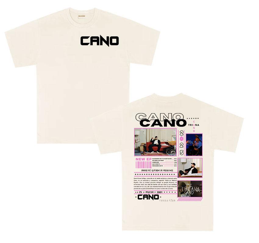 Rap Singer Cano Triana Tour 2025 Pattern Tshirt Summer Mens Hiphop Punk Short Sleeved Large Cotton Tshirt Street Wear Y2K