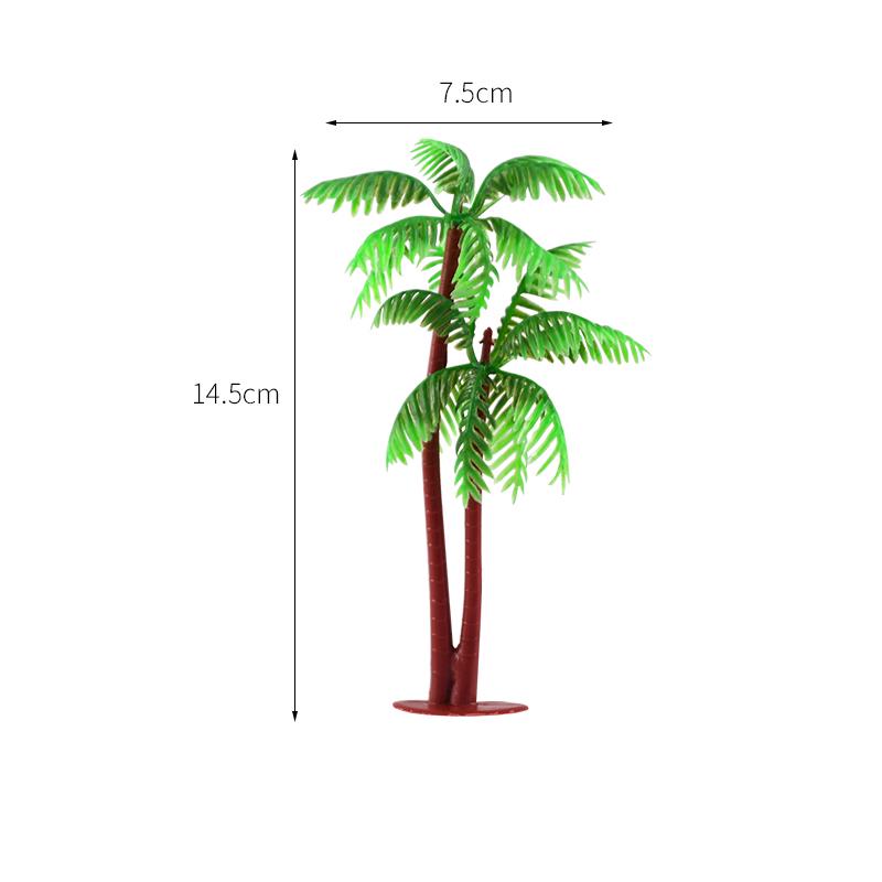 Coconut Tree Cake Toppers: 3D Beach Scene Decor with Small & Large Tree Ornaments