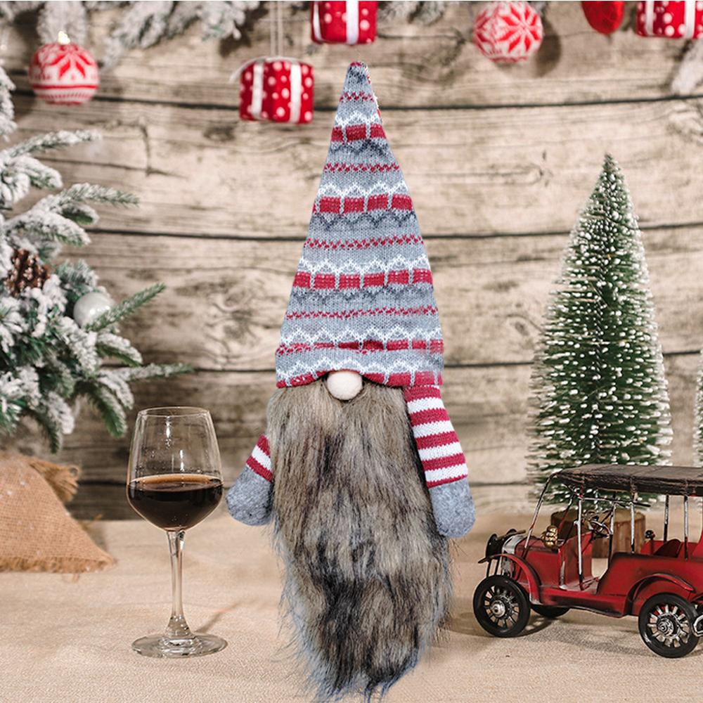 Christmas Red Wine Bottle Cover Bags, 1pc Christmas Table Dinner Decoration Bag Cover Xmas Red Wine Gift Bags for Home Decor