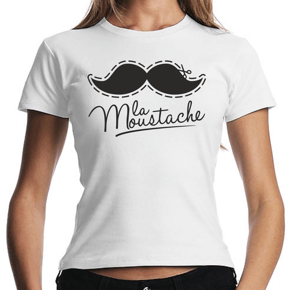 

La Moustache Mustache Moustache Hipster Retro Women Lady Ladies Girlie T-Shirt S