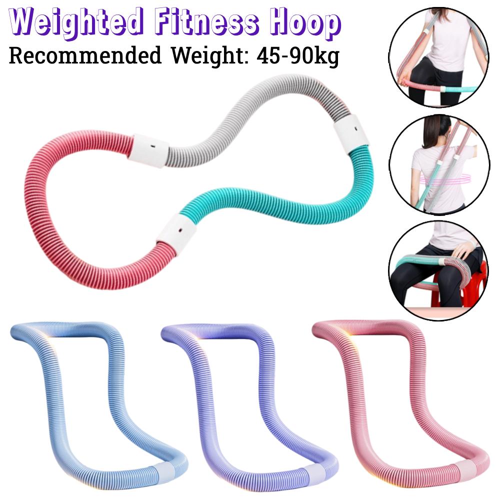 Weighted Fitness Hoop Portable Soft Spring Hoop Quiet Design Foldable Waist Toning Hoop Waist Training Circle for Fat Burning